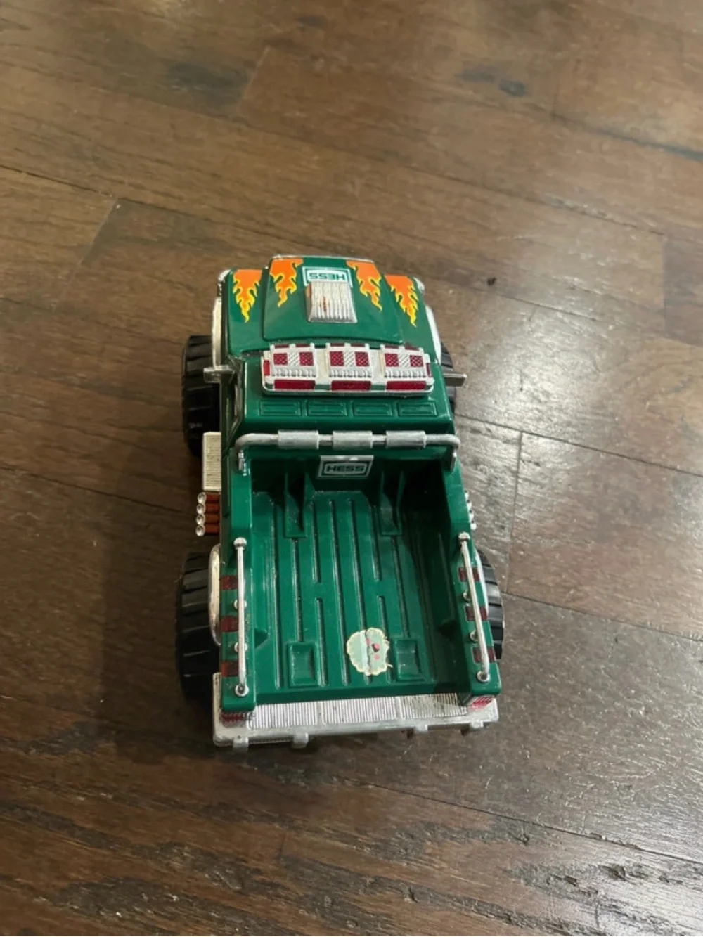 HESS Green Monster Truck Toy with Flame Graphics